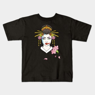 Floral Geisha Kids T-Shirt